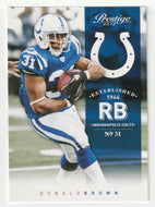 Donald Brown - Indianapolis Colts (NFL Football Card) 2012 Panini Prestige # 84 Mint