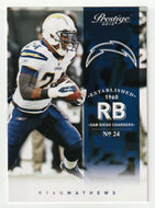 Ryan Mathews - San Diego Chargers (NFL Football Card) 2012 Panini Prestige # 159 Mint