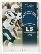 Takeo Spikes - San Diego Chargers (NFL Football Card) 2012 Panini Prestige # 163 Mint