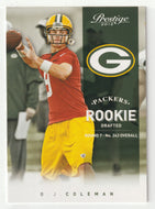 B.J. Coleman RC - Green Bay Packers (NFL Football Card) 2012 Panini Prestige # 237 Mint