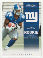 David Wilson RC - New York Giants (NFL Football Card) 2012 Panini Prestige # 244 Mint
