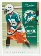 Rishard Matthews RC - Miami Dolphins (NFL Football Card) 2012 Panini Prestige # 291 Mint