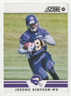 Jerome Simpson - Minnesota Vikings (NFL Football Card) 2012 Score # 203 Mint