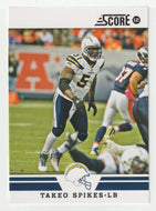 Takeo Spikes - San Diego Chargers (NFL Football Card) 2012 Score # 232 Mint