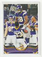 Minnesota Vikings Team Card - Adrian Peterson - Jamarca Sanford - John Carlson (NFL Football Card) 2013 Topps # 169 Mint