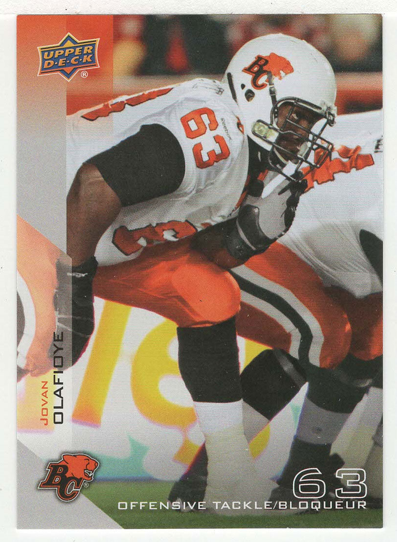 Jovan Olafioye - British Columbia Lions (CFL Football Card) 2014 Upper Deck # 9 Mint