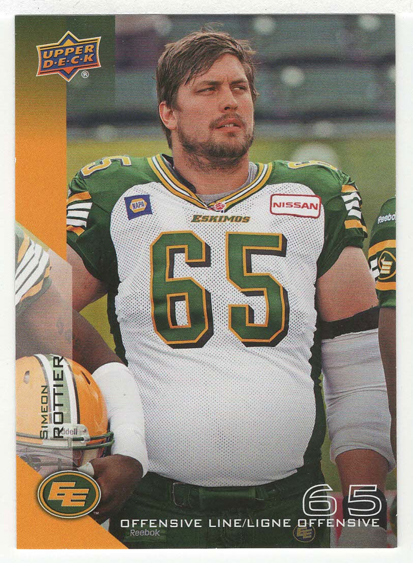 Simeon Rottier - Edmonton Eskimos (CFL Football Card) 2014 Upper Deck # 26 Mint