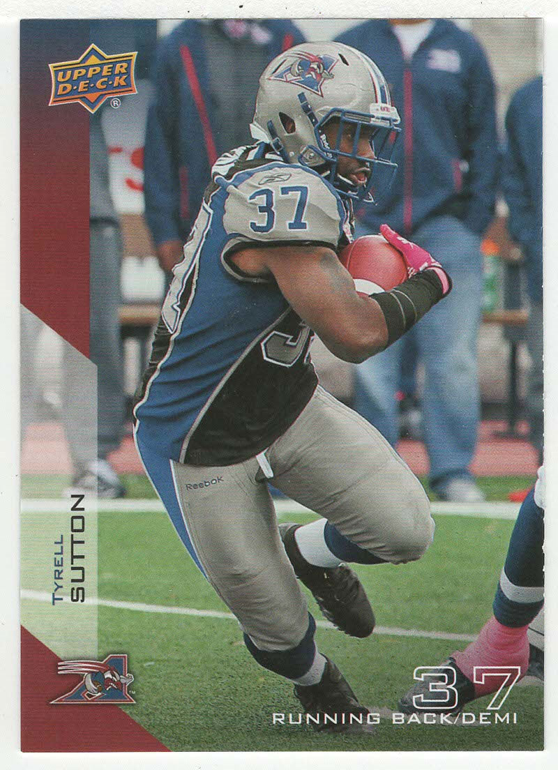 Tyrell Sutton - Montreal Alouettes (CFL Football Card) 2014 Upper Deck # 49 Mint