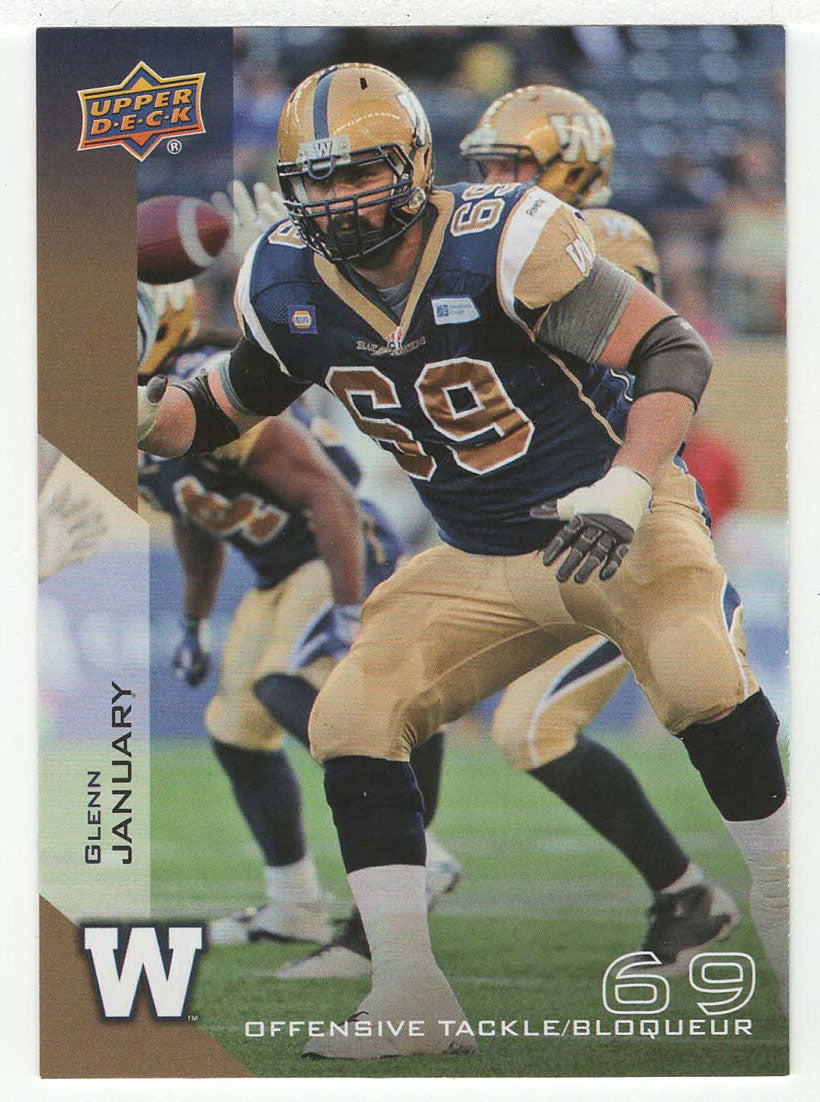 Glenn January - Winnipeg Blue Bombers (CFL Football Card) 2014 Upper Deck # 92 Mint