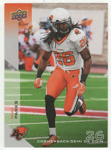 Cord Parks SP - British Columbia Lions (CFL Football Card) 2014 Upper Deck # 106 Mint