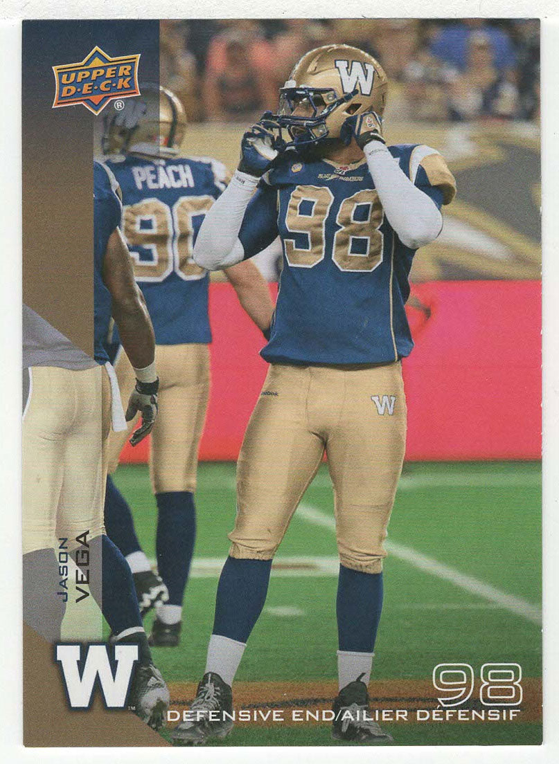 Jason Vega SP - Winnipeg Blue Bombers (CFL Football Card) 2014 Upper Deck # 147 Mint