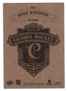 Brad Richards - Detroit Red Wings - Gold Variant Back (NHL Hockey Card) 2015-16 Upper Deck Champ's # 107 Mint