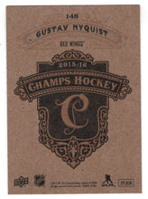 Load image into Gallery viewer, Gustav Nyquist - Detroit Red Wings - Gold Variant Back (NHL Hockey Card) 2015-16 Upper Deck Champ&#39;s # 148 Mint
