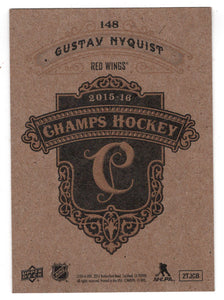 Gustav Nyquist - Detroit Red Wings - Gold Variant Back (NHL Hockey Card) 2015-16 Upper Deck Champ's # 148 Mint