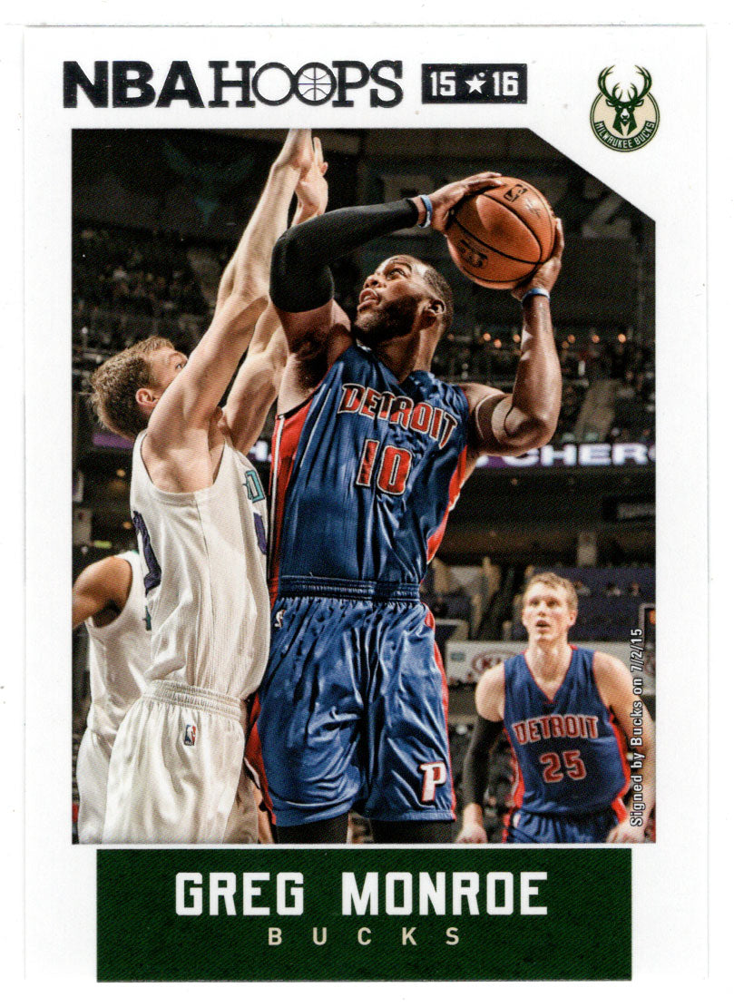 Greg Monroe - Milwaukee Bucks (NBA Basketball Card) 2015-16 Hoops # 111 Mint