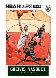 Greivis Vasquez - Milwaukee Bucks (NBA Basketball Card) 2015-16 Hoops # 121 Mint