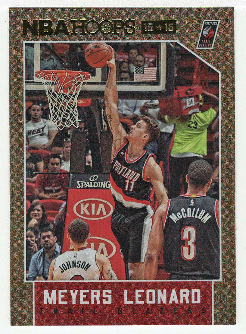 Meyers Leonard - Portland Trail Blazers - Gold Edition (NBA Basketball Card) 2015-16 Hoops # 224 Mint