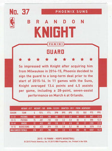 Brandon Knight - Phoenix Suns - Red Backs (NBA Basketball Card) 2015-16 Hoops # 37 Mint