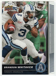 Brandon Whitaker - Toronto Argonauts (CFL Football Card) 2015 Upper Deck # 22 Mint