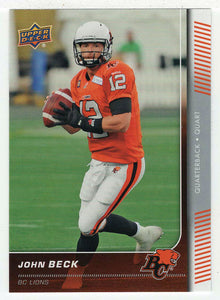 John Beck - British Columbia Lions (CFL Football Card) 2015 Upper Deck # 33 Mint