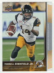 Terrell Sinkfield - Hamilton Tiger-Cats (CFL Football Card) 2015 Upper Deck # 34 Mint