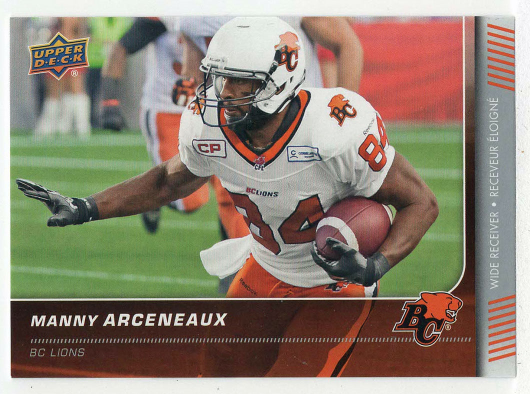 Manny Arceneaux - British Columbia Lions (CFL Football Card) 2015 Upper Deck # 39 Mint