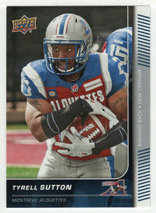 Tyrell Sutton - Montreal Alouettes (CFL Football Card) 2015 Upper Deck # 82 Mint