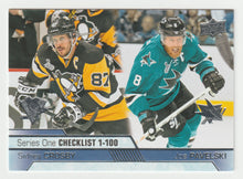 Load image into Gallery viewer, Checklist # 1 - Sidney Crosby - Joe Pavelski (NHL Hockey Card) 2016-17 Upper Deck # 199 Mint
