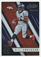 C.J. Anderson - Denver Broncos (NFL Football Card) 2016 Panini Absolute # 36 Mint