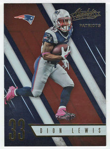 Dion Lewis - New England Patriots (NFL Football Card) 2016 Panini Absolute # 43 Mint