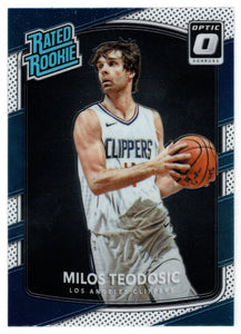 Milos Teodosic - RC - Los Angeles Clippers- Rated Rooke (NBA Basketball Card) 2017-18 Donruss Optic # 155 Mint