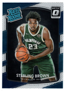 Sterling Brown RC - Milwaukee Bucks - Rated Rooke (NBA Basketball Card) 2017-18 Donruss Optic # 165 Mint