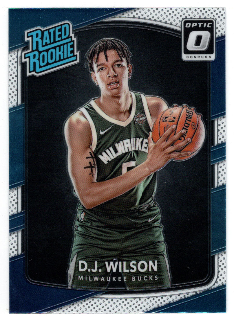 D.J. Wilson RC - Milwaukee Bucks - Rated Rooke (NBA Basketball Card) 2017-18 Donruss Optic # 184 Mint