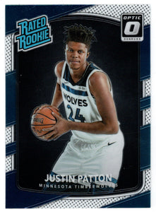 Justin Patton RC - Minnesota Timberwolves - Rated Rooke (NBA Basketball Card) 2017-18 Donruss Optic # 185 Mint
