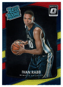 Ivan Rabb - Memphis Grizzlies - Rated Rookie - Yellow/Red (NBA Basketball Card) 2017-18 Donruss Optic # 156 Mint