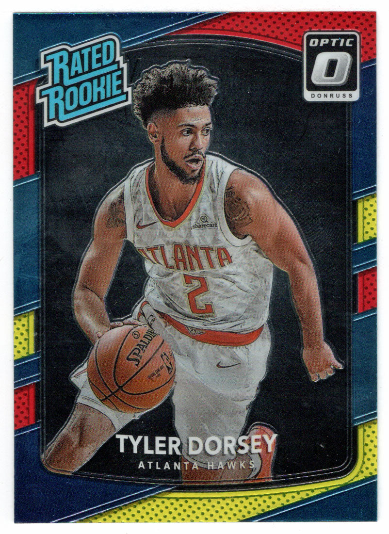 Tyler Dorsey - Atlanta Hawks - Rated Rookie - Yellow/Red (NBA Basketball Card) 2017-18 Donruss Optic # 157 Mint