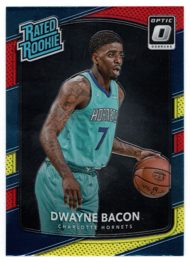 Dwayne Bacon - Charlotte Hornets - Rated Rookie - Yellow/Red (NBA Basketball Card) 2017-18 Donruss Optic # 161 Mint