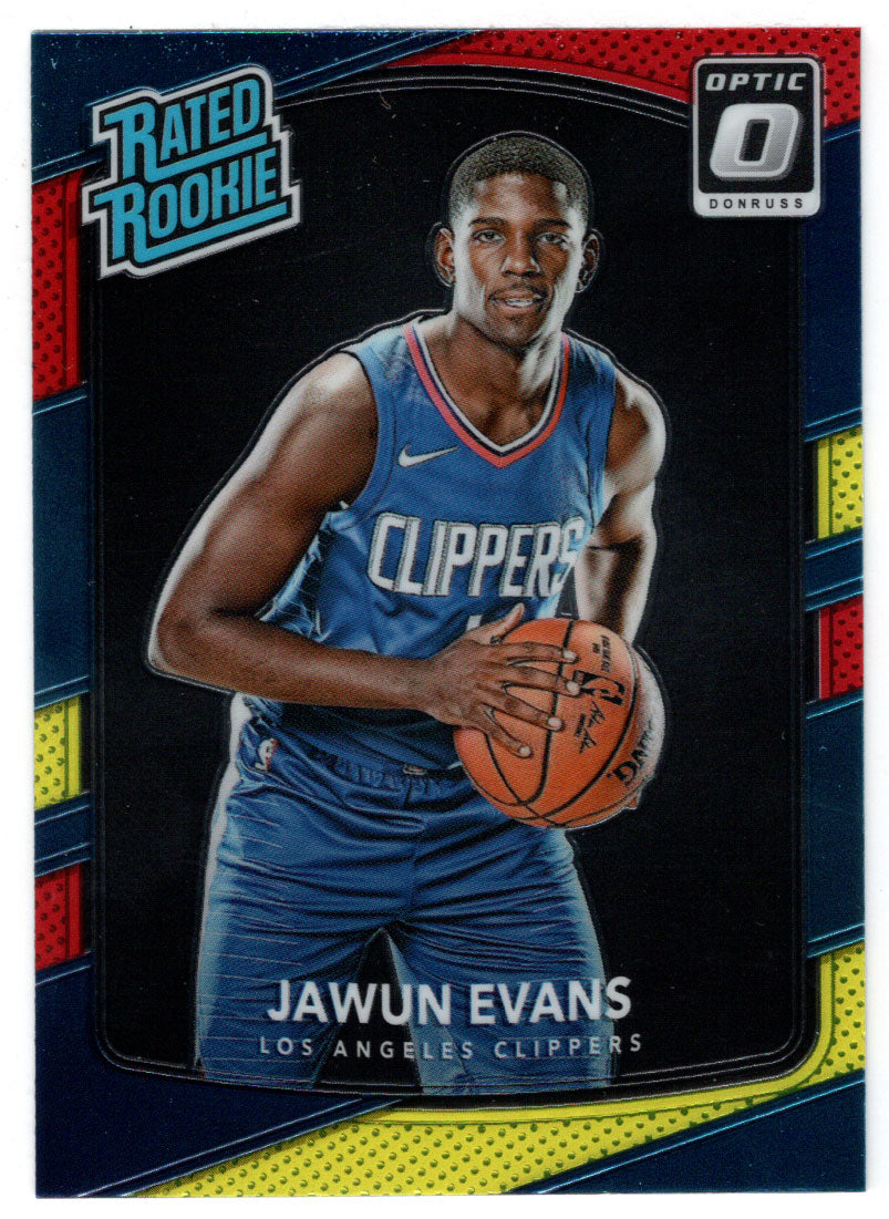 Jawun Evans - Los Angeles Clippers - Rated Rookie - Yellow/Red (NBA Basketball Card) 2017-18 Donruss Optic # 162 Mint