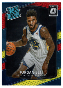 Jordan Bell - Golden State Warriors - Rated Rookie - Yellow/Red (NBA Basketball Card) 2017-18 Donruss Optic # 163 Mint