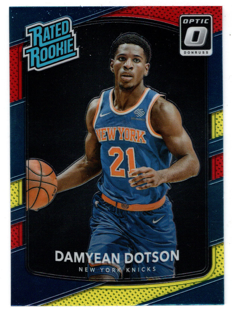 Damyean Dotson - New York Knicks - Rated Rookie - Yellow/Red (NBA Basketball Card) 2017-18 Donruss Optic # 166 Mint