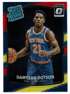 Damyean Dotson - New York Knicks - Rated Rookie - Yellow/Red (NBA Basketball Card) 2017-18 Donruss Optic # 166 Mint
