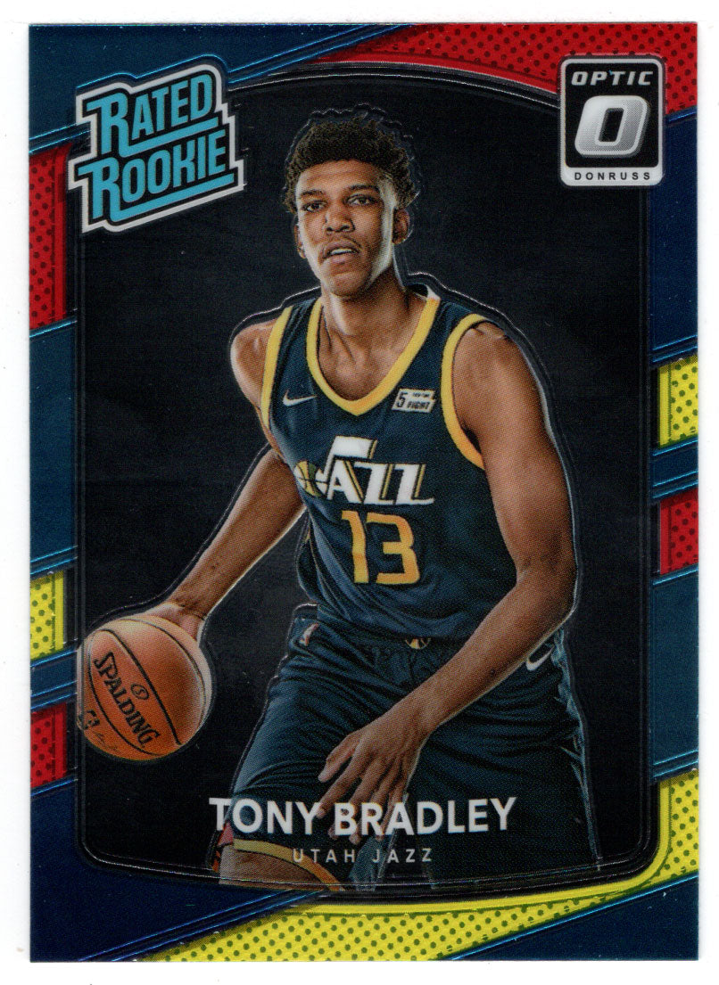 Tony Bradley - Utah Jazz - Rated Rookie - Yellow/Red (NBA Basketball Card) 2017-18 Donruss Optic # 173 Mint