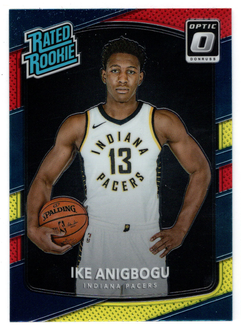 Ike Anigbogu - Indiana Pacers - Rated Rookie - Yellow/Red (NBA Basketball Card) 2017-18 Donruss Optic # 176 Mint