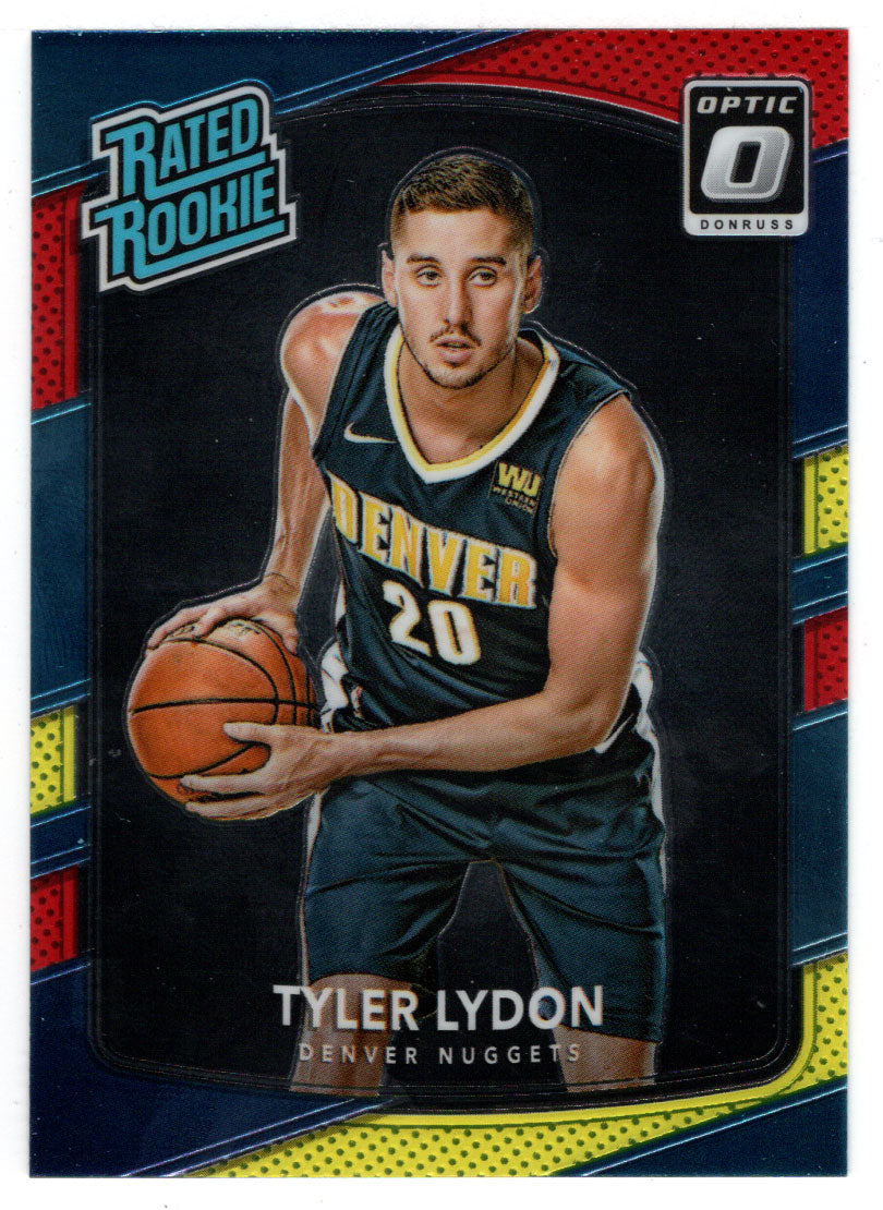 Tyler Lydon - Denver Nuggets - Rated Rookie - Yellow/Red (NBA Basketball Card) 2017-18 Donruss Optic # 177 Mint