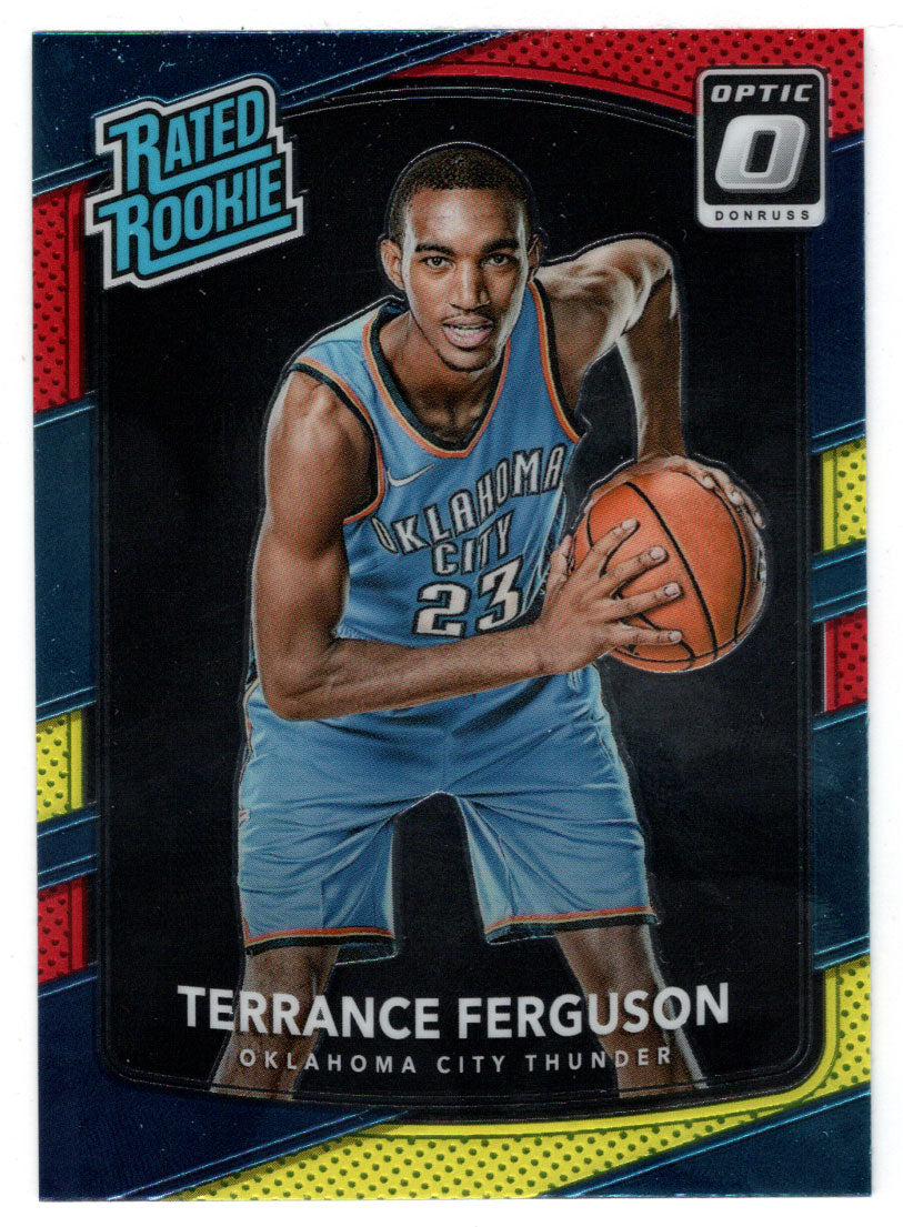 Terrance Ferguson - Oklahoma City Thunder - Rated Rookie - Yellow/Red (NBA Basketball Card) 2017-18 Donruss Optic # 180 Mint
