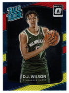 D.J. Wilson - Milwaukee Bucks - Rated Rookie - Yellow/Red (NBA Basketball Card) 2017-18 Donruss Optic # 184 Mint