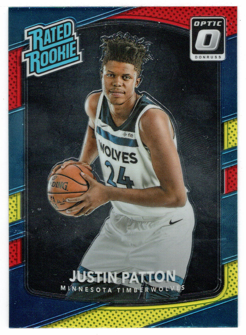 Justin Patton - Minnesota Timberwolves - Rated Rookie - Yellow/Red (NBA Basketball Card) 2017-18 Donruss Optic # 185 Mint
