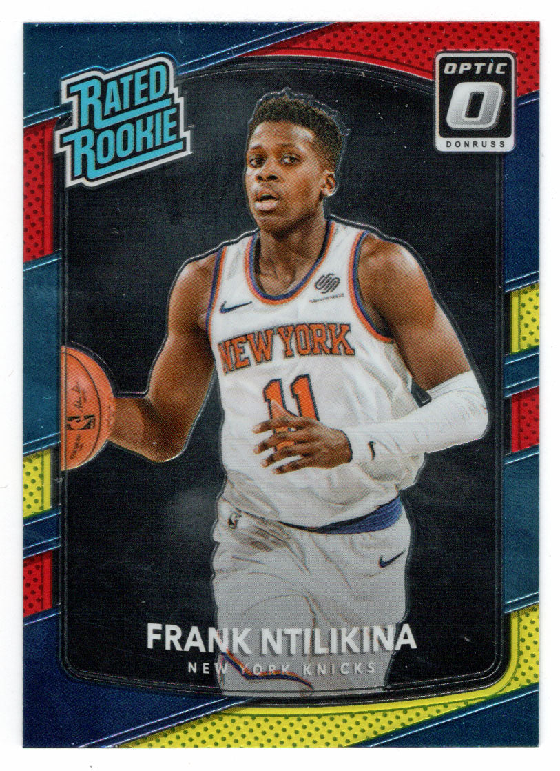 Frank Ntilikina - New York Knicks - Rated Rookie - Yellow/Red (NBA Basketball Card) 2017-18 Donruss Optic # 193 Mint