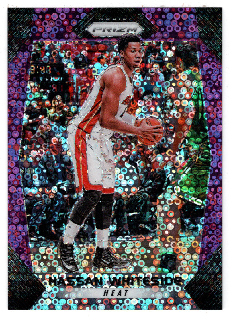 Hassan Whiteside 57/75 - Miami Heat - PURPLE Prizms Fast Break (NBA Basketball Card) 2017-18 Panini Prizm # 55 Mint