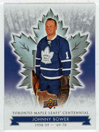 Johnny Bower (NHL Hockey Card) 2017-18 Upper Deck Toronto Maple Leafs Centennial # 4 Mint